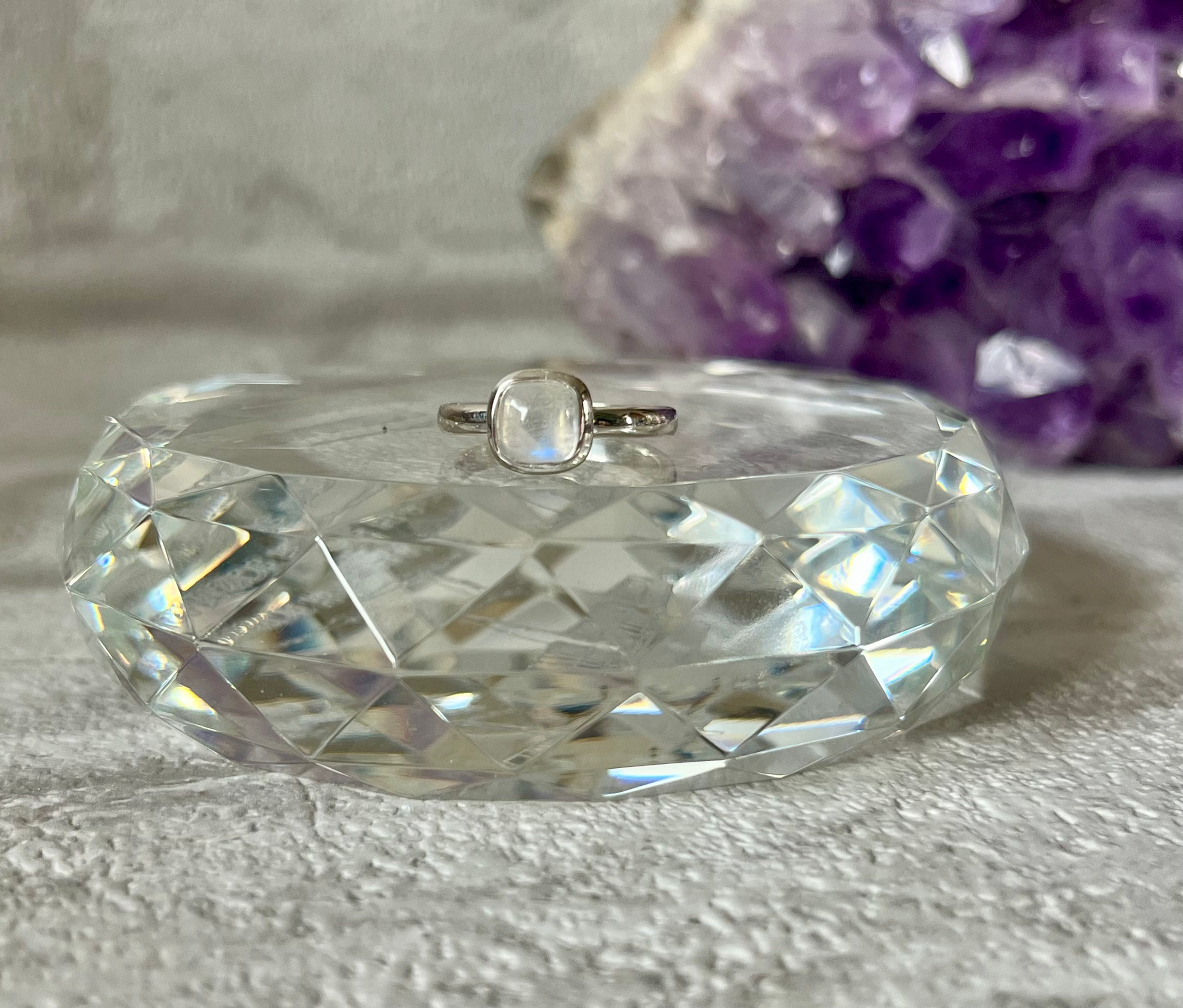 Rainbow Moonstone Ring