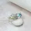 Thumbnail: Hand Made Blue Topaz & Opal Silver Ring with Gold detail