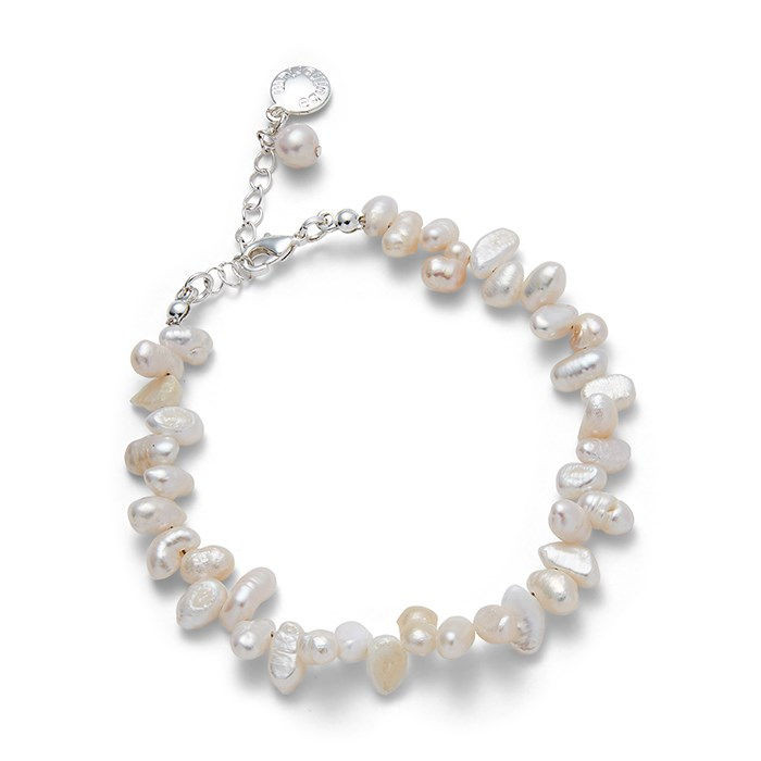 Thumbnail: Dainty Silver Plated Freshwater Pearl Bracelet