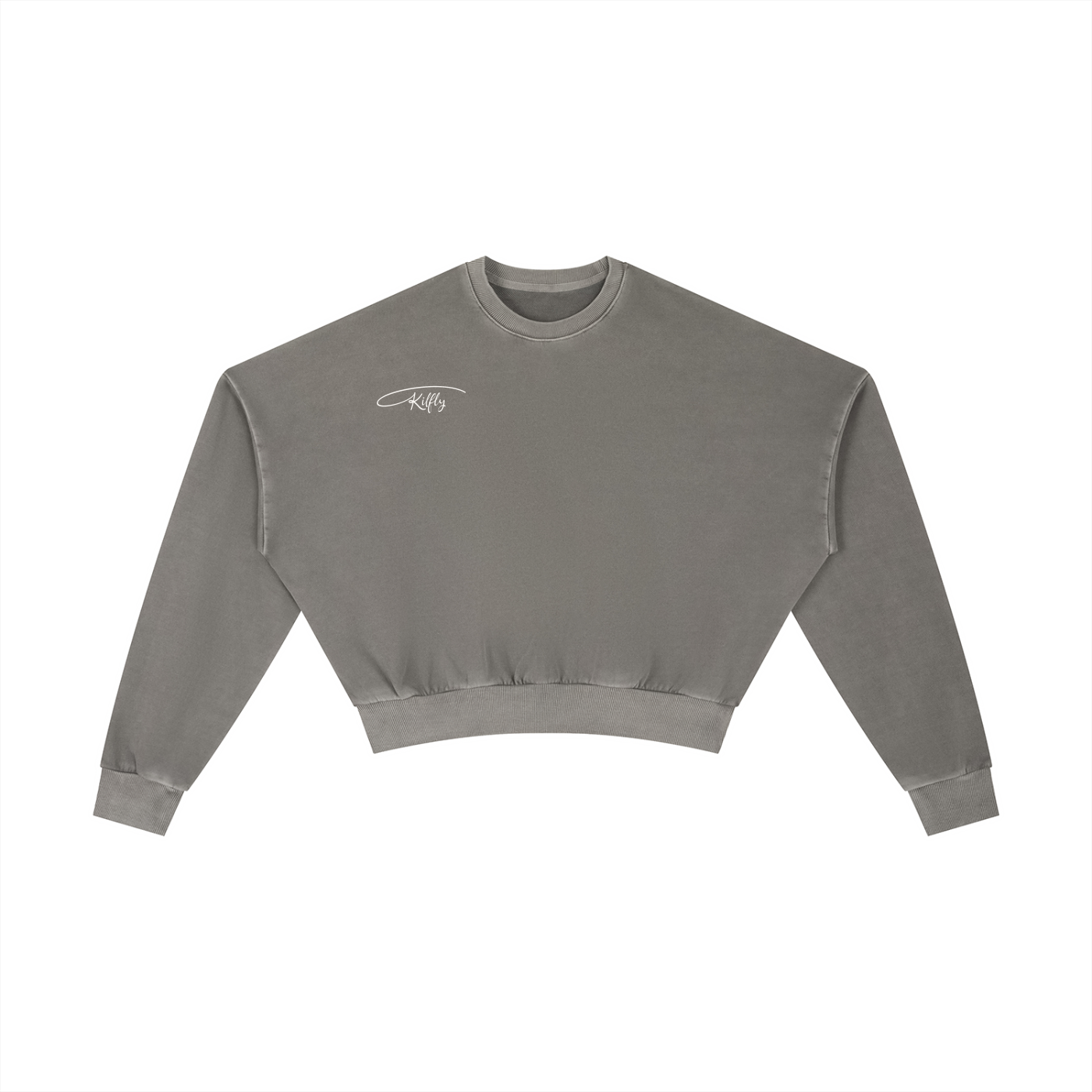 Kilfly Vintage Washed Cropped Sweatshirt
