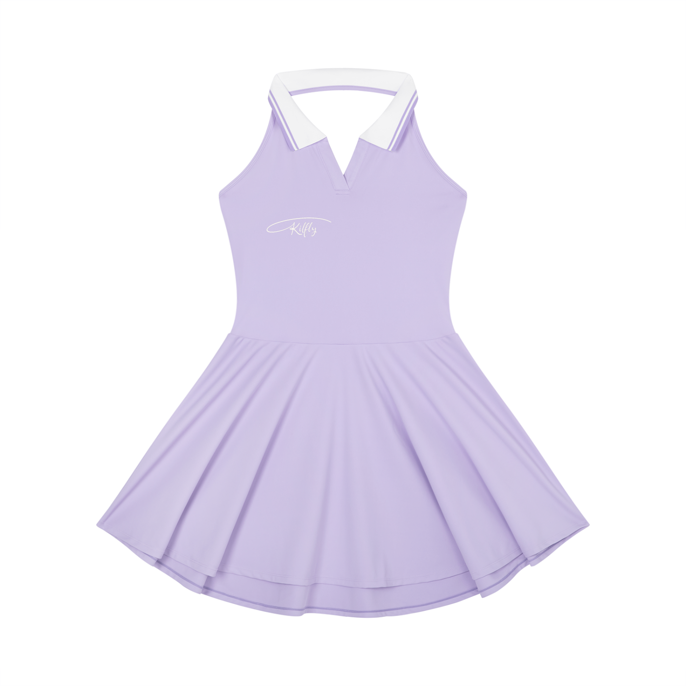 Kilfly Women's Collared Halter A-Line Tennis Dress