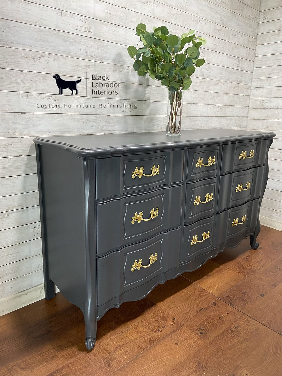 Thumbnail: Gorgeous Refinished French Provincial Solid Wood Dresser Set (Sold)
