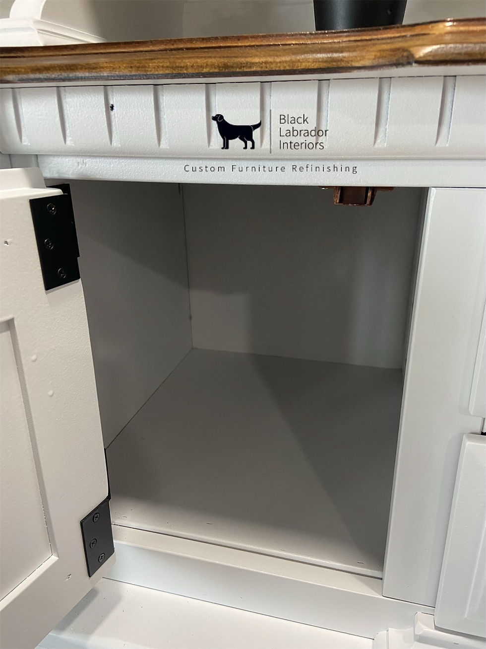 Thumbnail: Beautifully Refinished Solid Wood Farmhouse Hutch (Sold)