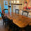 Thumbnail: Gorgeous Refinished Farmhouse Trestle Table Dining Set With 1 Leaf (Sold)