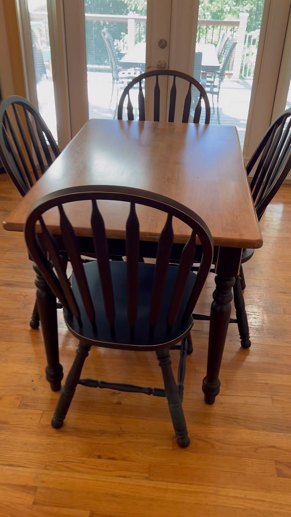 Thumbnail: Farmhouse Refinished Table and 4 Chairs Set (Sold)