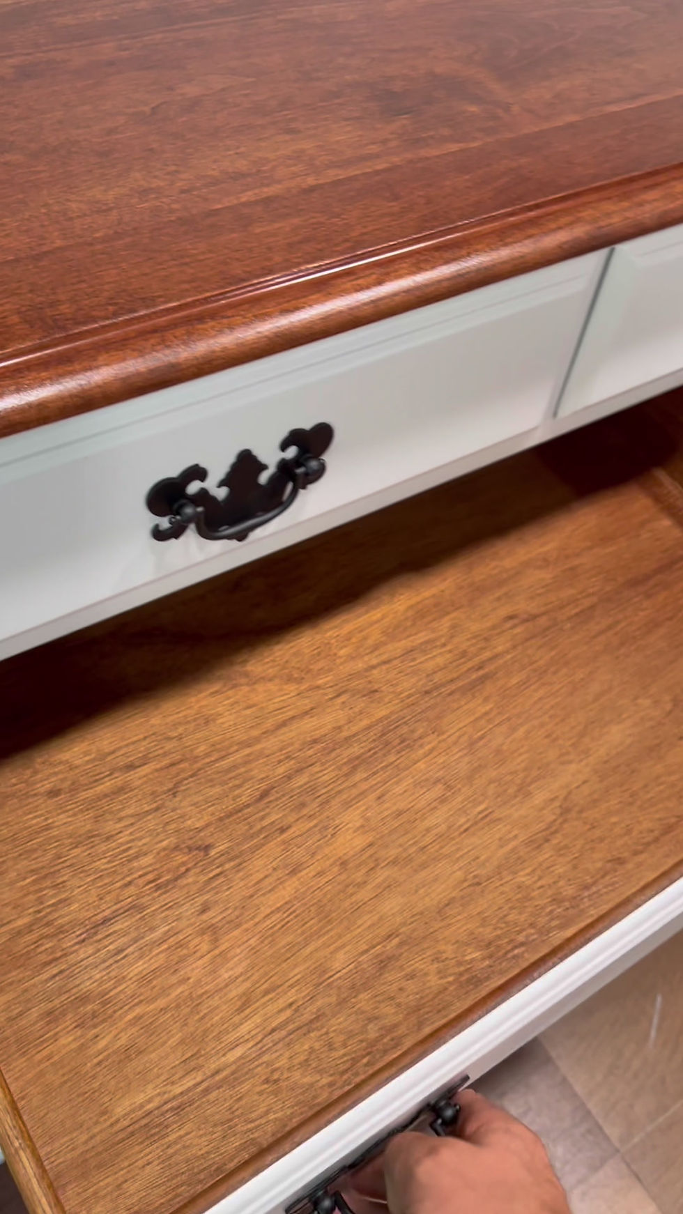 Thumbnail: Beautiful Refinished Farmhouse 3-piece Solid Cherry Wood Dresser Set (Sold)