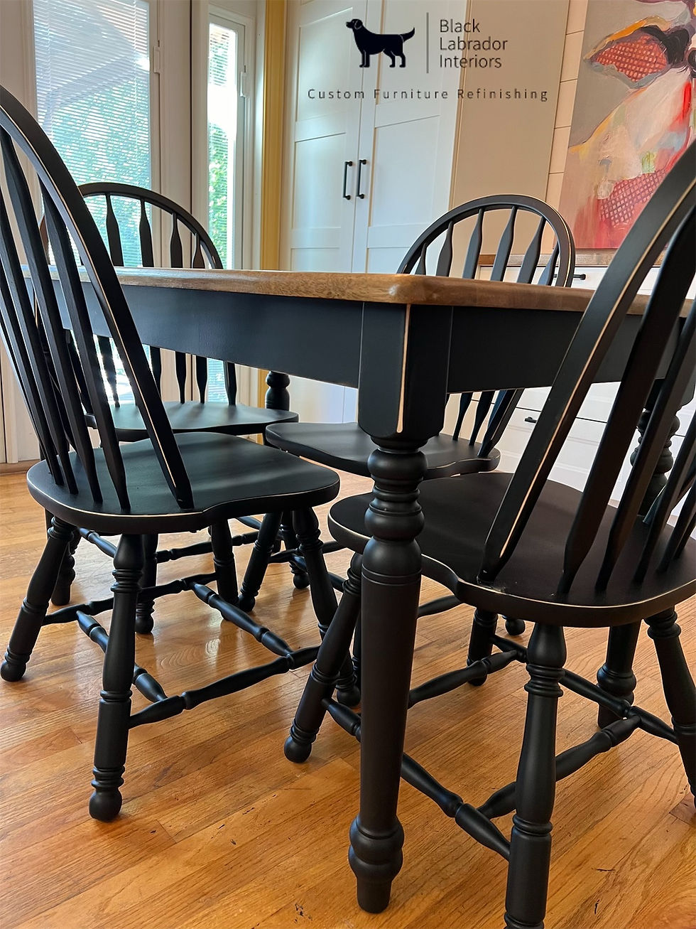Thumbnail: Farmhouse Refinished Table and 4 Chairs Set (Sold)