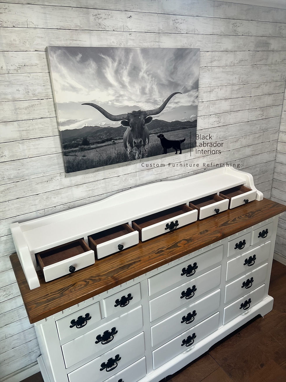 Thumbnail: Gorgeous Farmhouse 2-piece Solid Wood Dresser Set (Sold)