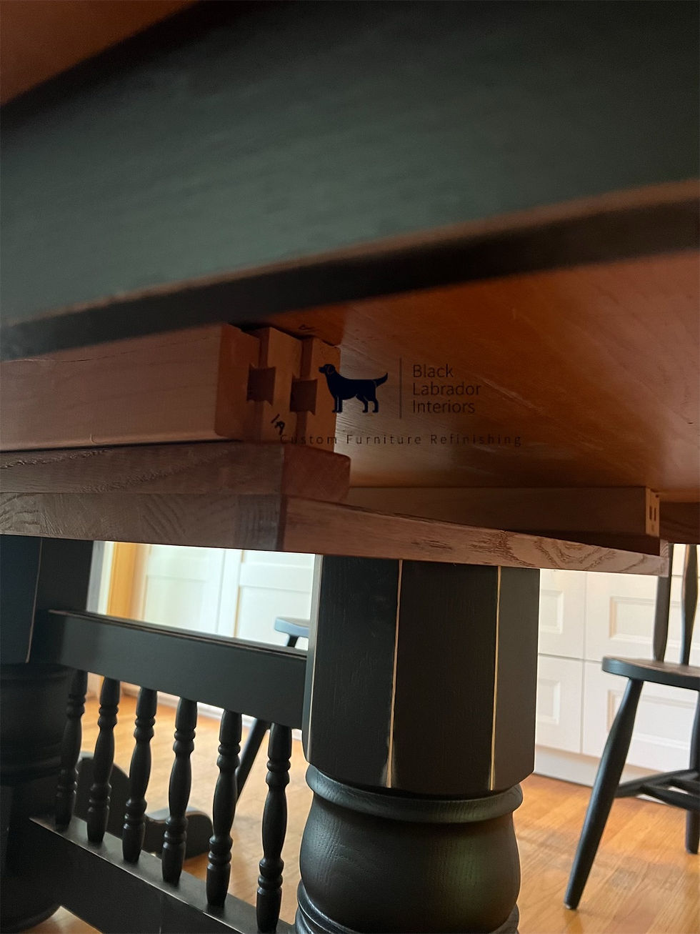 Thumbnail: Gorgeous Refinished Solid Oak Amish Table and 6 Chairs Set (Sold)
