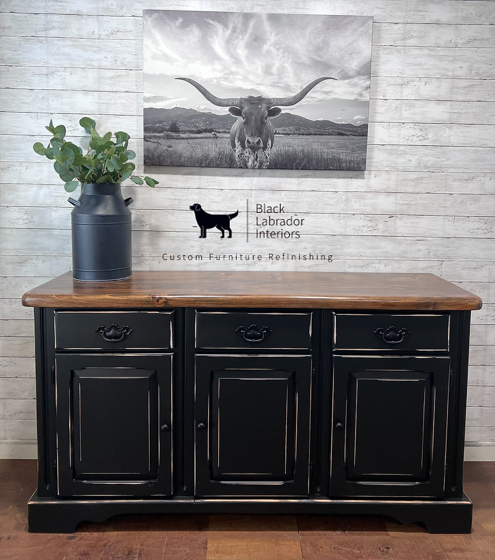 Thumbnail: Beautiful Refinished Solid Wood Farmhouse Sideboard (Sold)