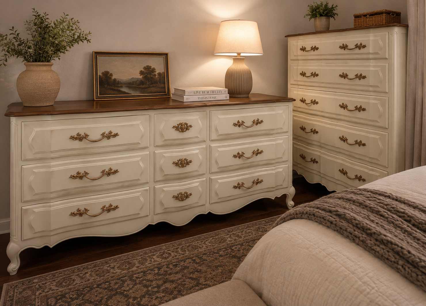 Refinished Thomasville 3-piece French Provincial Dresser Set