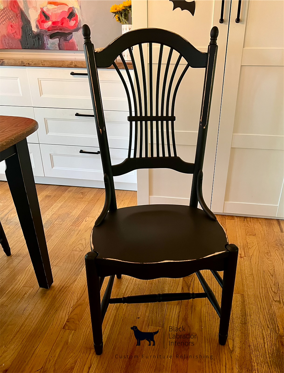 Thumbnail: Gorgeous Refinished Farmhouse Solid Oak Amish Table with 6 Chairs Set (Sold)