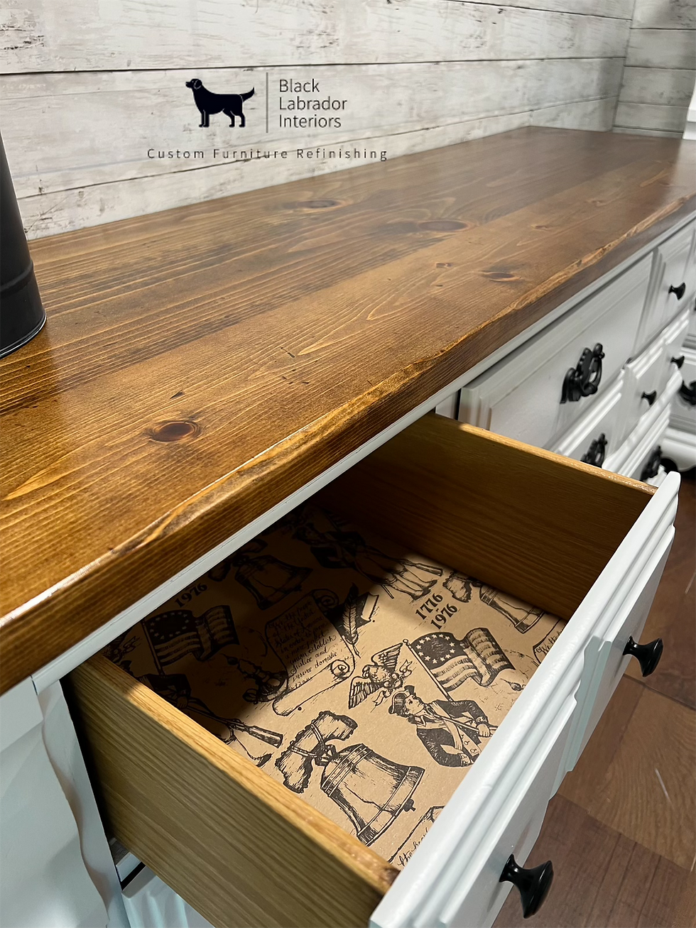 Thumbnail: Freshly Refinished Farmhouse 2-piece Solid Wood Dresser Set (Sold)