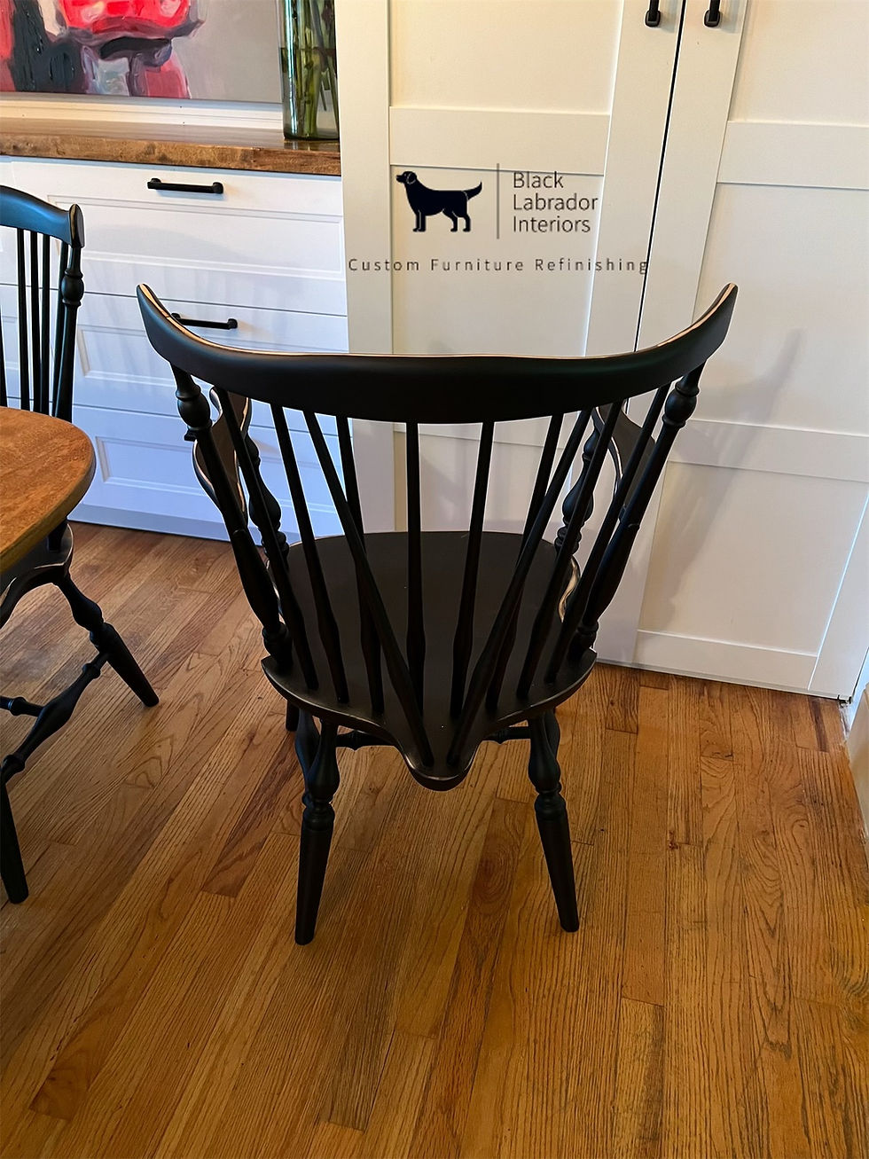 Thumbnail: Ethan Allen Farmhouse Solid Maple Refinished Large Table and 6 Chairs Set (Sold)