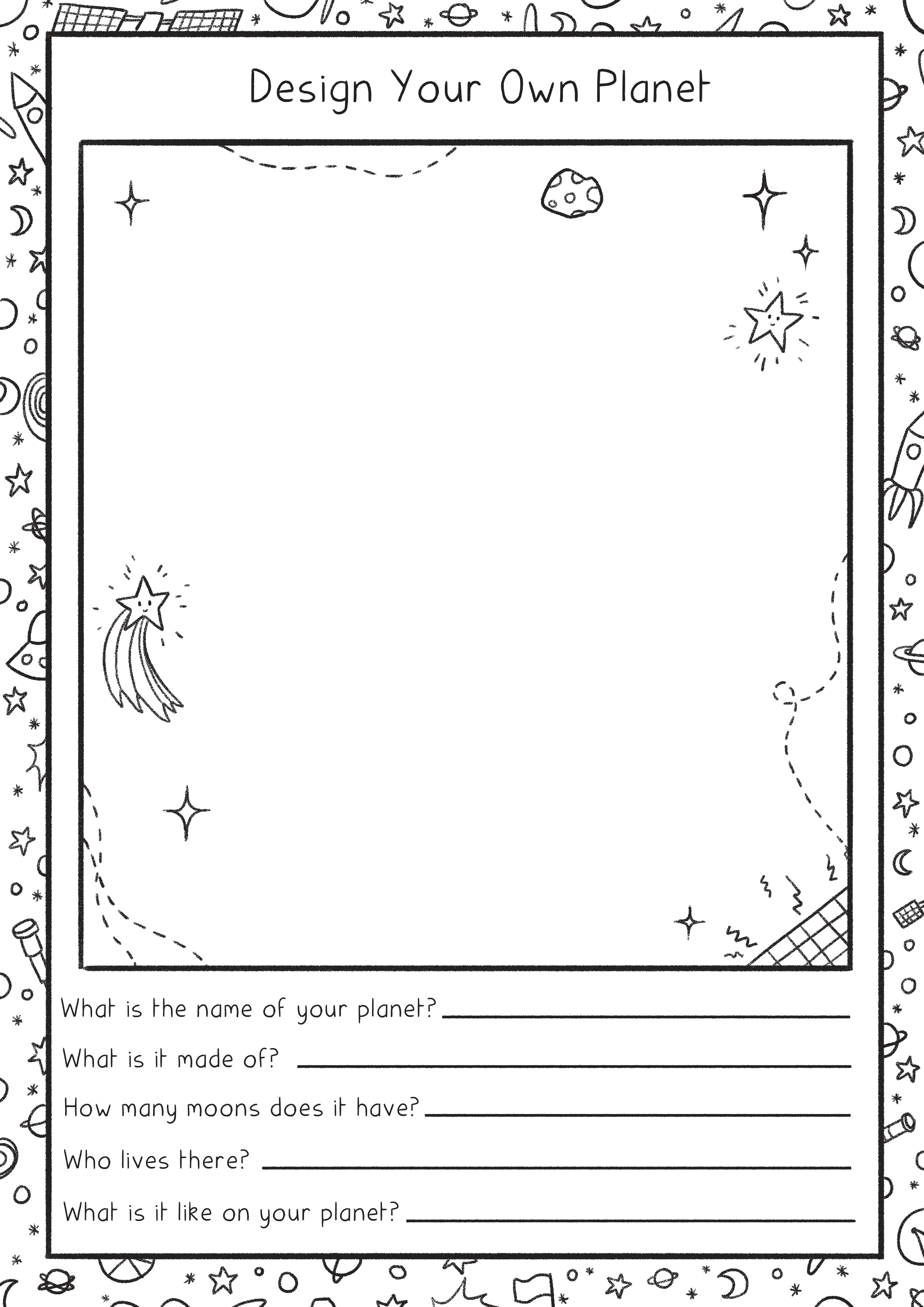 'The Solar System' colouring sheet