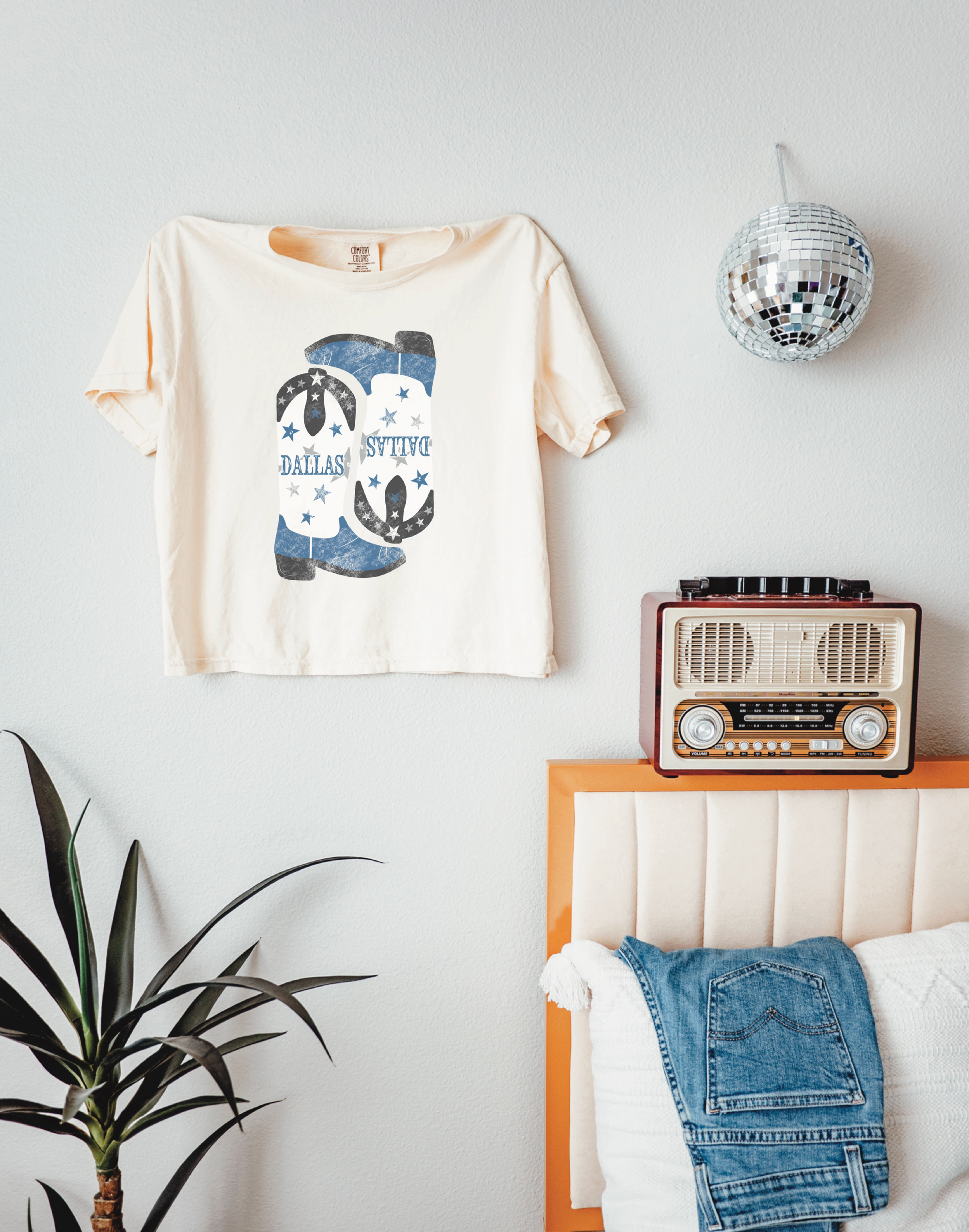 Dallas Cowboys Boots Football  Boxy CropTop