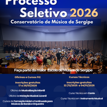 Conservatório de Música de Sergipe abre 740 vagas gratuitas para cursos em 2026