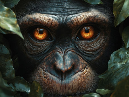 Chimpanzee staring into the camera