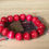 Miniatura: Pulsera bolas madera roja