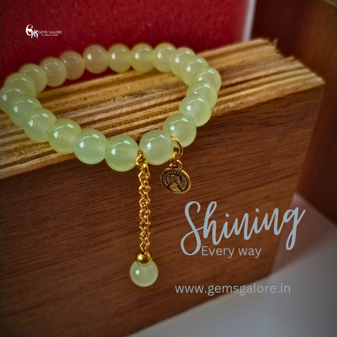 Adjustable Glass Beaded Bracelet with CHARM