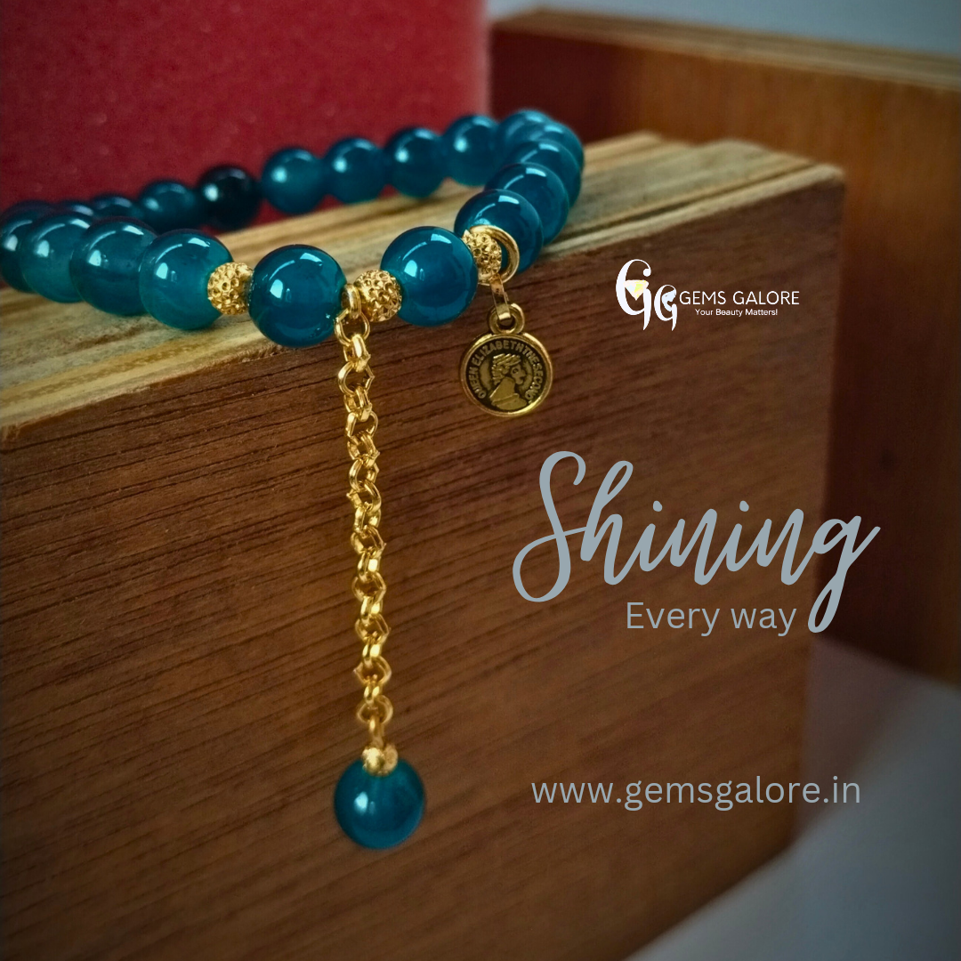 Adjustable Glass Beaded Bracelet with CHARM