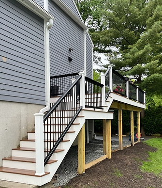 Deck Remodel with Black and White Railing Accents