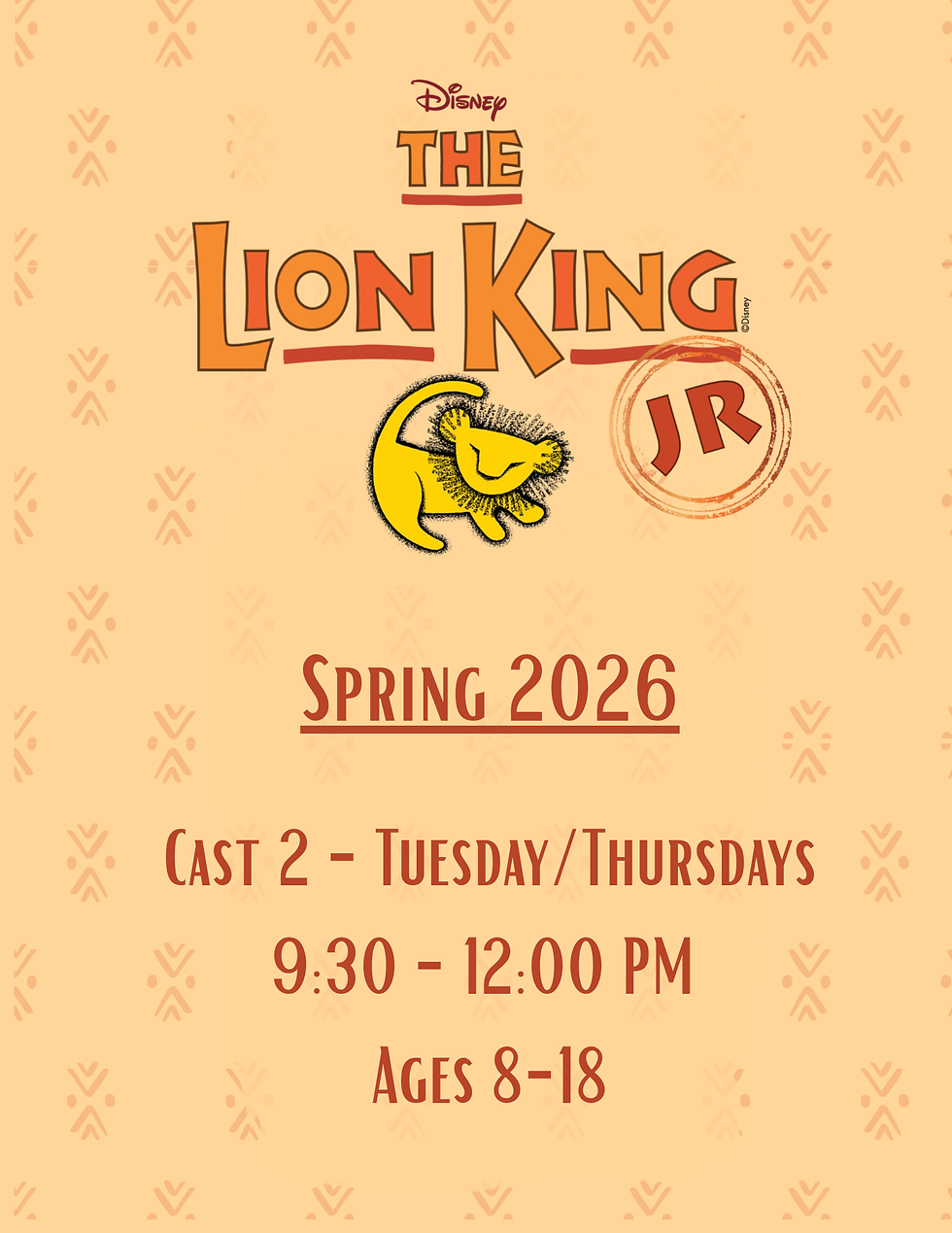Lion King Cast 2 - Tu/Th 9:30 am - 12 pm
