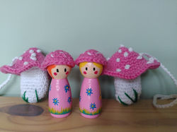 Paddestoelpoppetjes roze