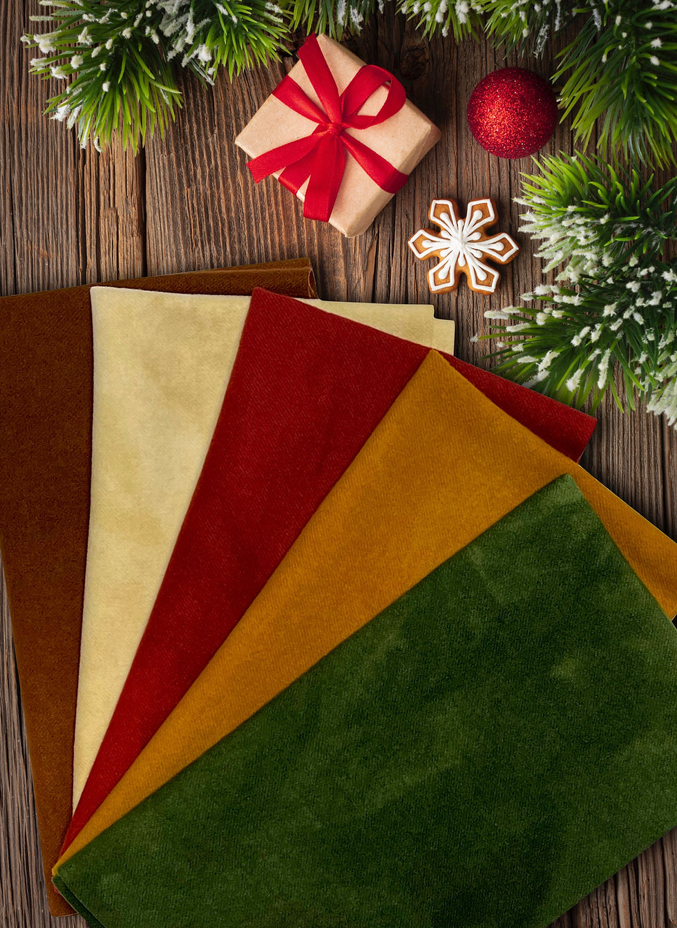 Hand-Dyed Deluxe Holiday Wool Bundle - Fat Quarters
