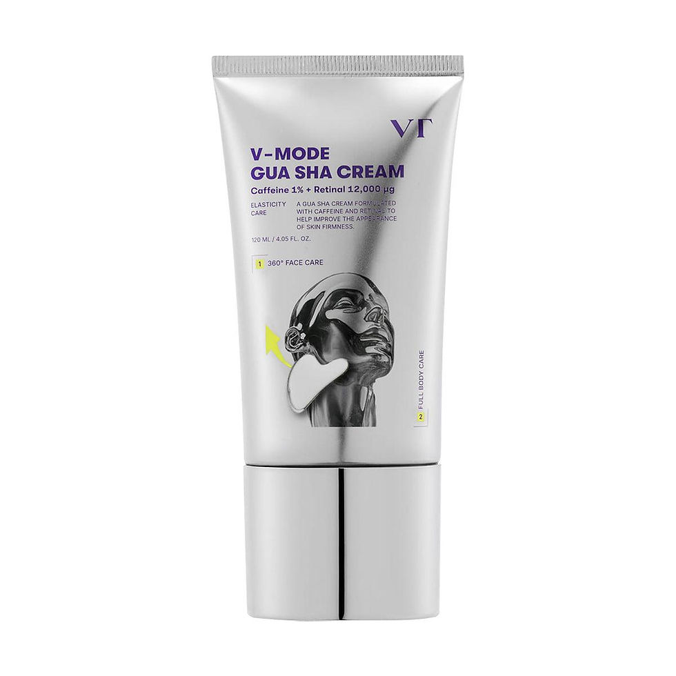 VT V-MODE Cua Sha Cream 120ml with integrated Gua Sha applicator, retinal, caffeine, peptides, collagen, and hyaluronic acid