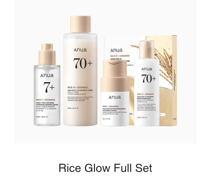Anua Rice Full Glow Set – Complete Korean skincare routine