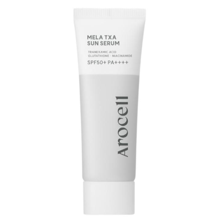 AROCELL Mela TXA Sun Serum SPF50+ PA++++ lightweight sunscreen serum with Tranexamic Acid, Niacinamide, Glutathione, PicoToni