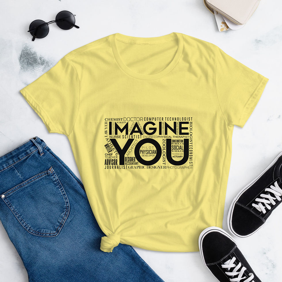 Thumbnail: Imagine You Women's Short Sleeve T-shirt- Black