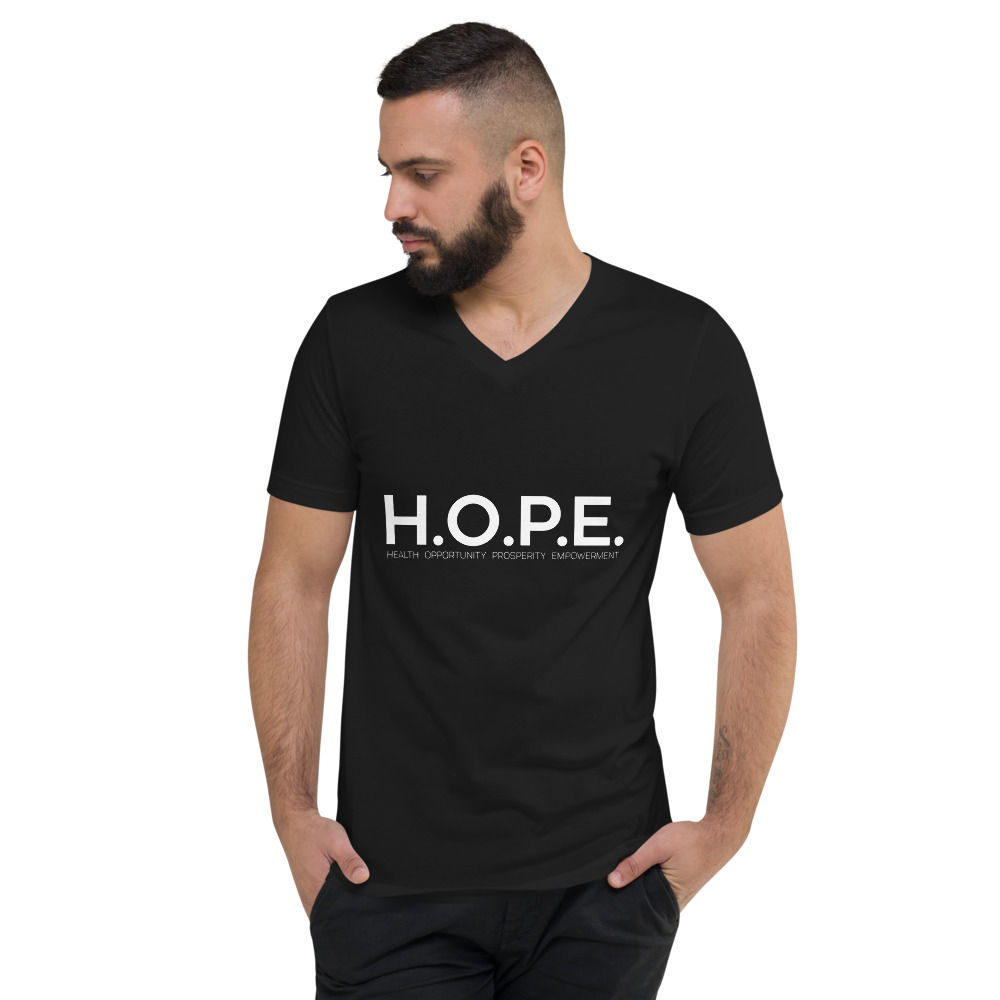 H.O.P.E. Short Sleeve V-Neck Unisex T-Shirt