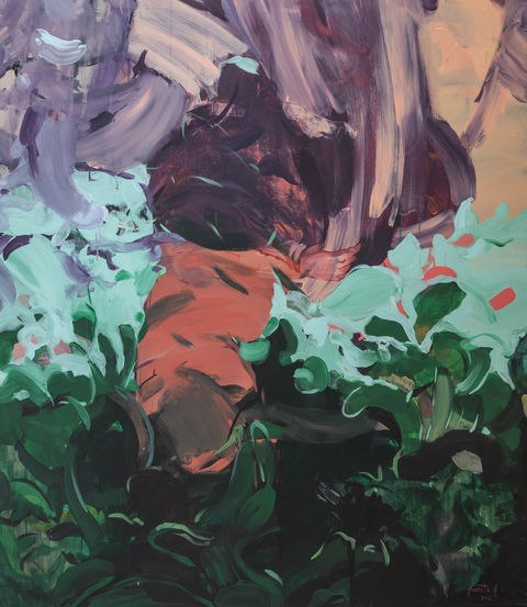 Pulling force/2022/Acryl on canvas/150x140 cm