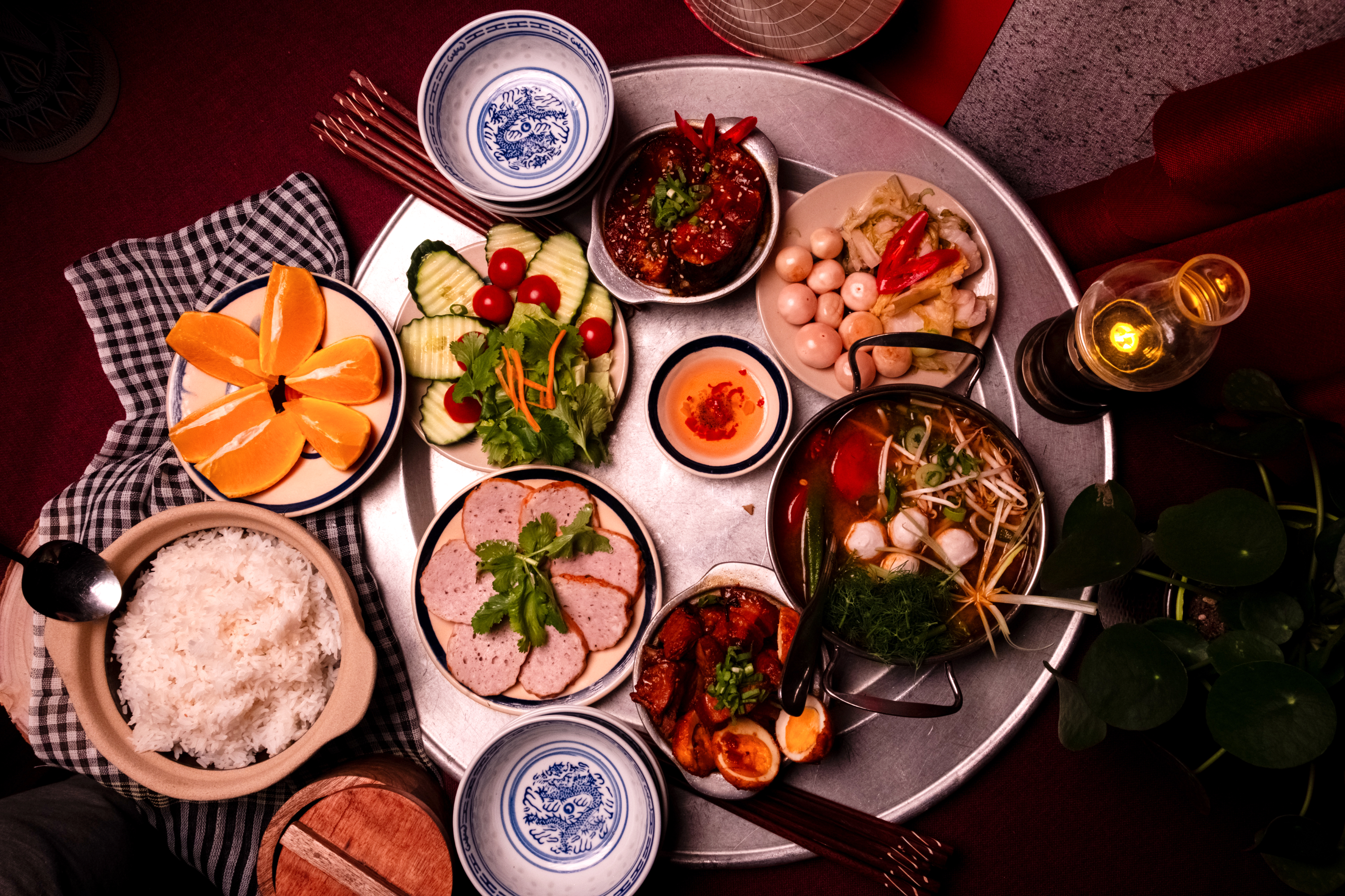 Arranged Food and Objects