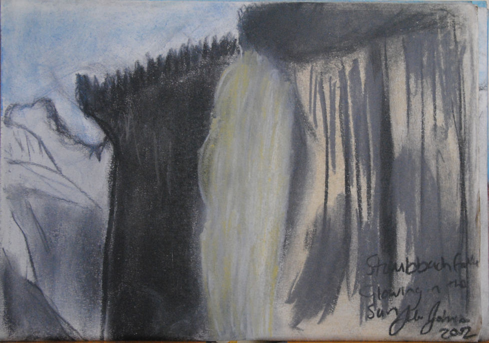 Staubbach Falls Glowing in the Sun 2002
Pastel