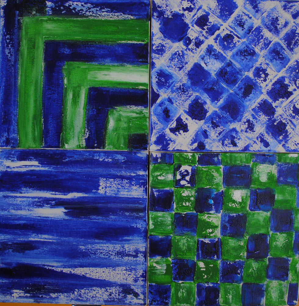 Cornered 2006
Acrylic on 4 25.5cmx 25.5cm