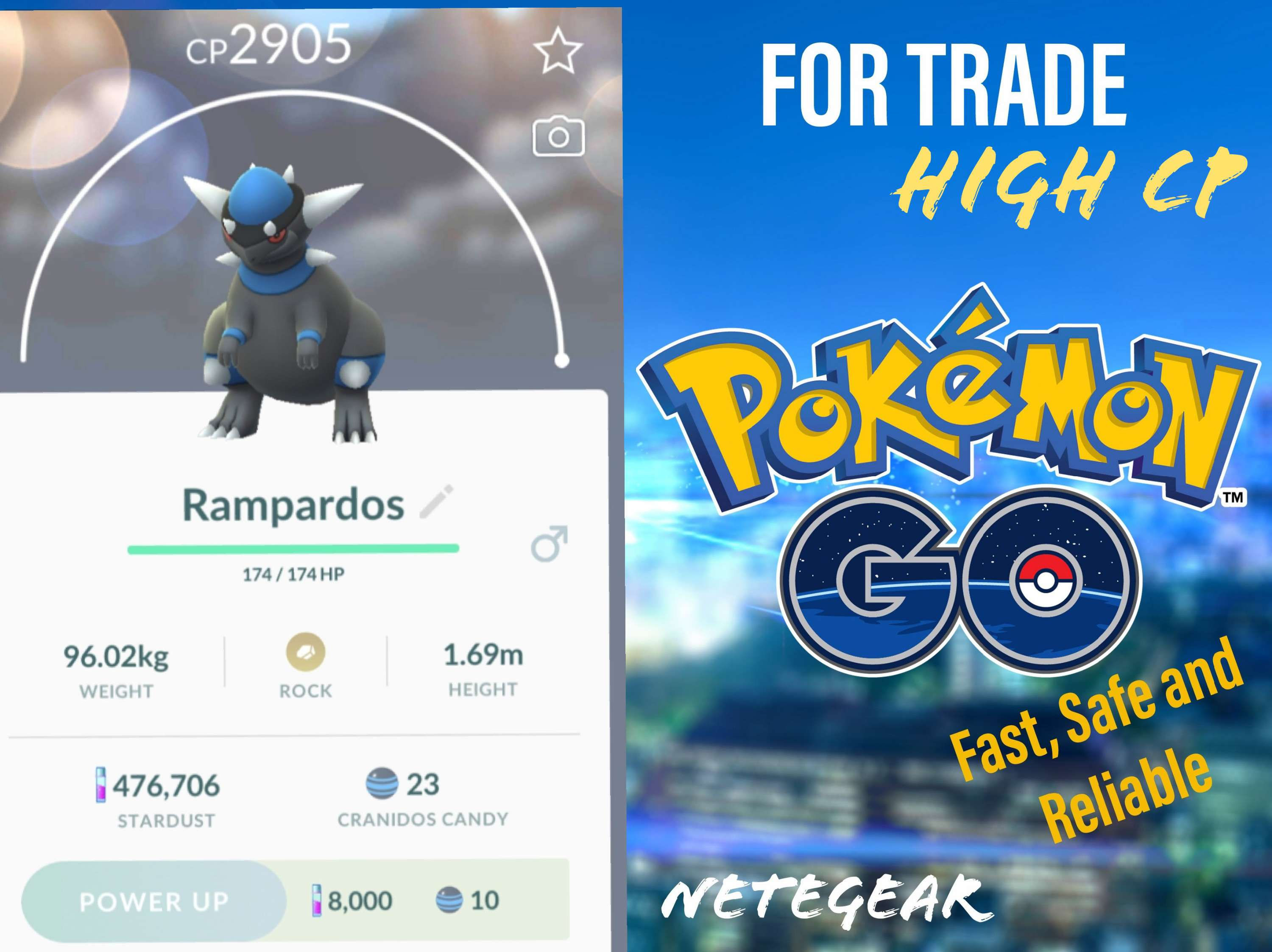 Pokemon HIGH CP Rampardos TRADE || Buy 2, Get 1 FREE || 🔥