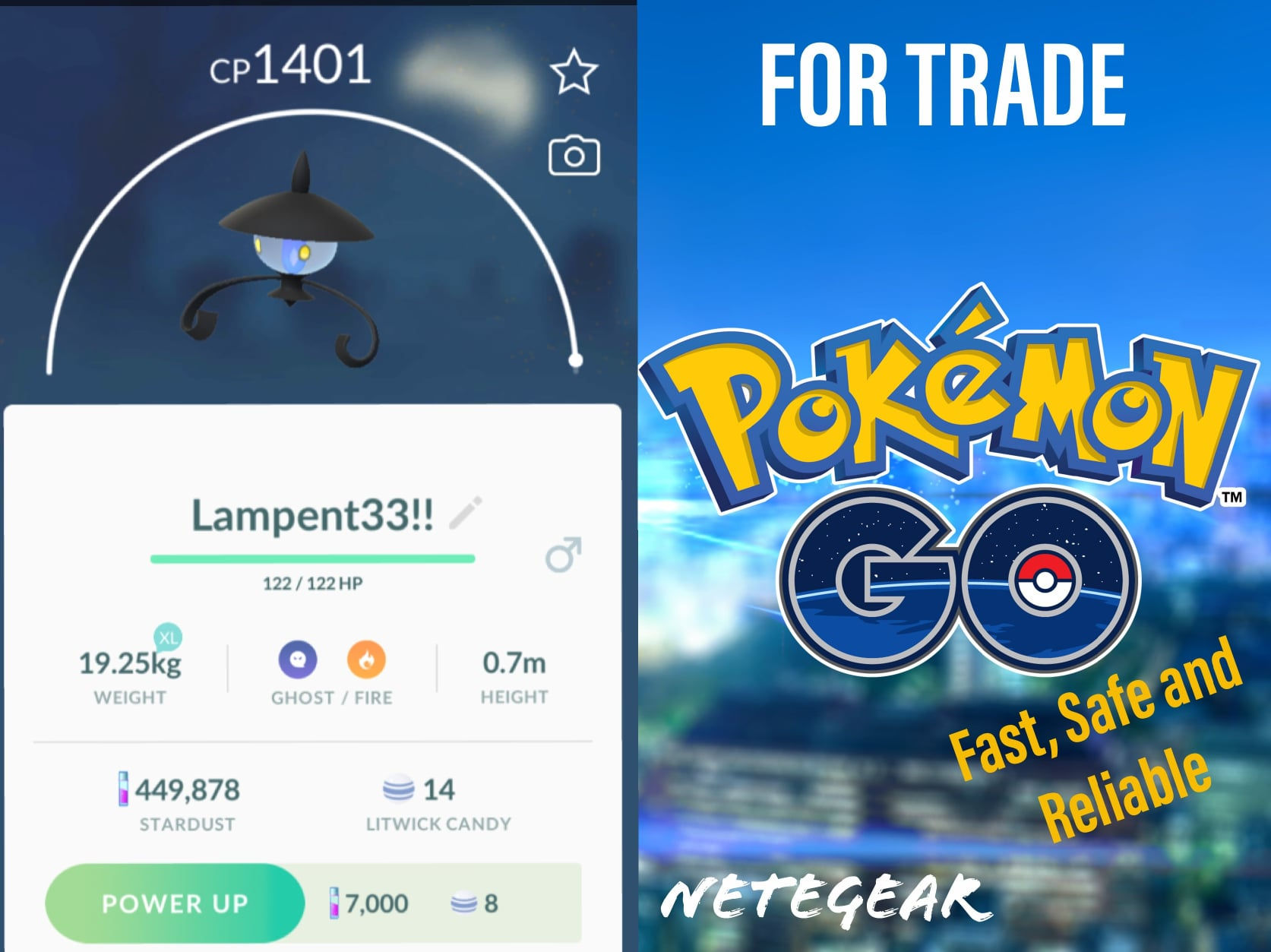 Pokémon Go HIGH CP Lampent For TRADE - RARE || Buy 2, Get 1 FREE || #1 Trader🔥
