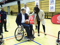 Prince William play Wheelchair basketball game