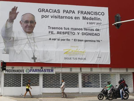 Pope Francis on Saturday travels to once notorious as the stomping grounds of drug lord Pablo Escoba