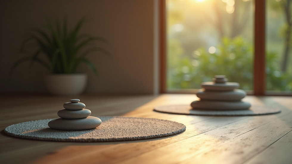 Close-up view of a tranquil meditation space