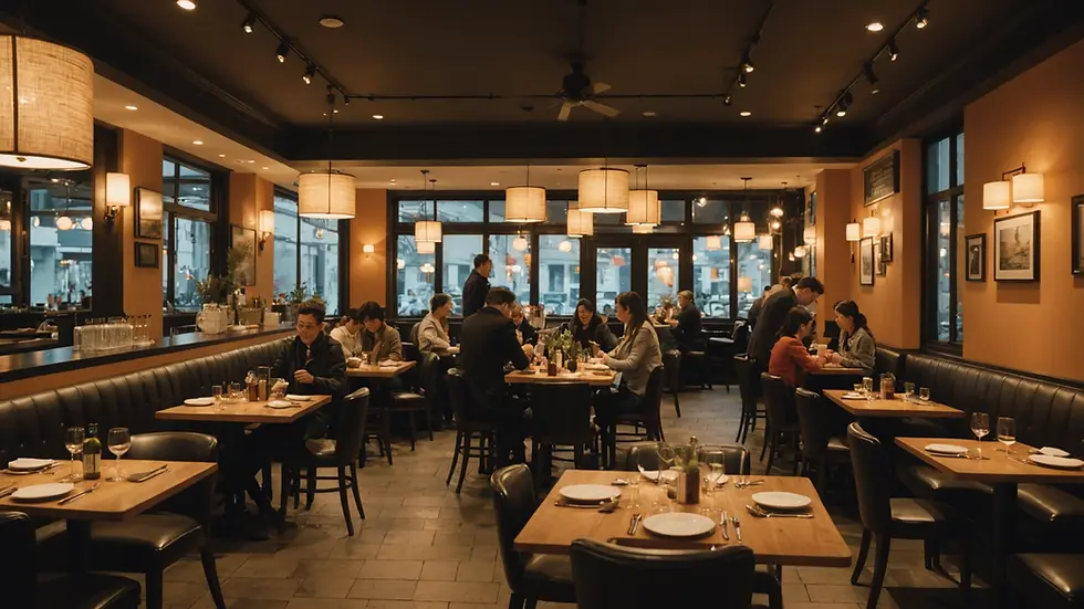 Busy restaurant scene