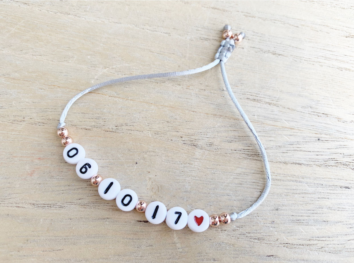 Bracelet personnalisé date heart