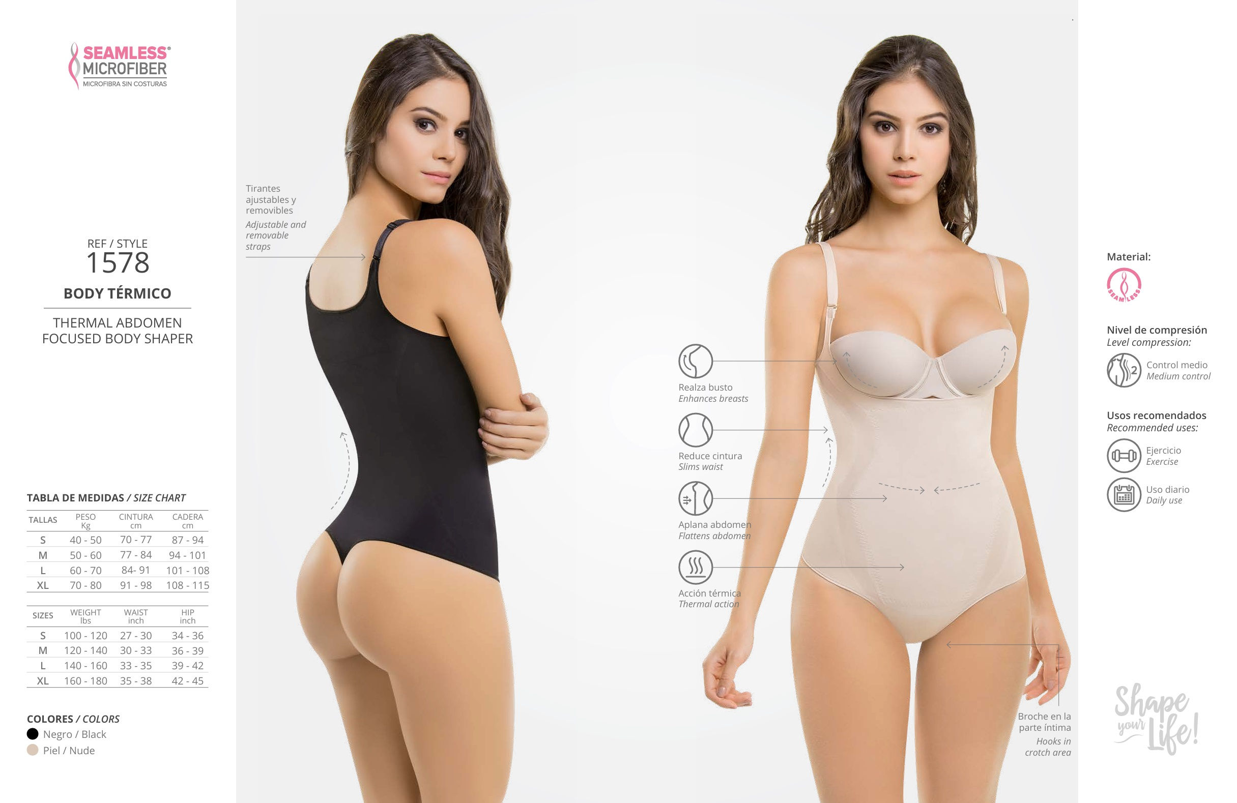 1578 - Thermal Abdomen Focused Body Shaper Thong