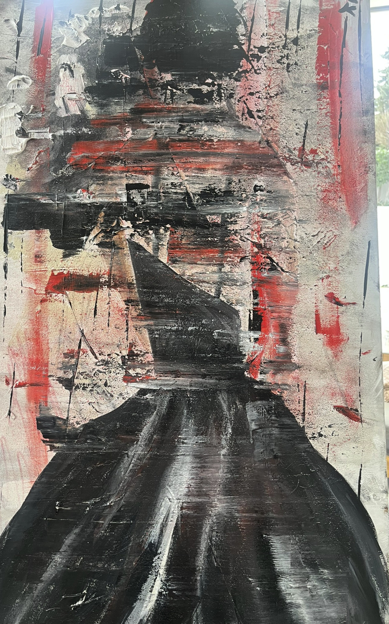 lady in black 60x120 Acryl
