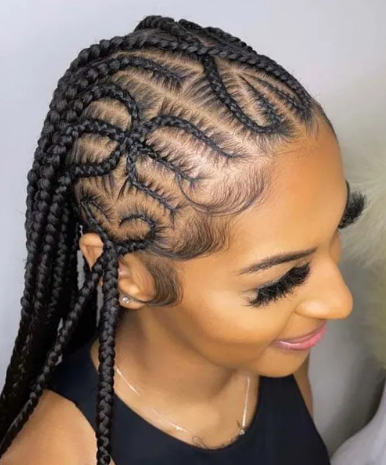 2 Step Stitch Cornrow w/Design