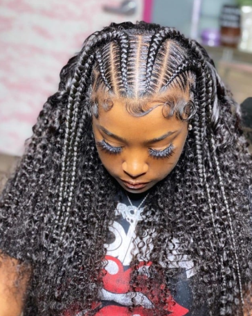 Half-n-Half - Weave and Stitch Cornrow