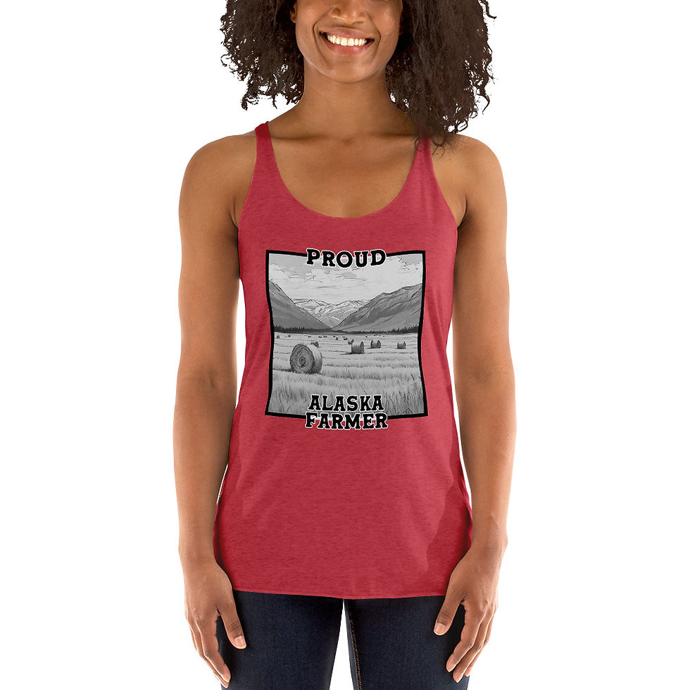 Proud AK Farmer Women's Racerback Tank